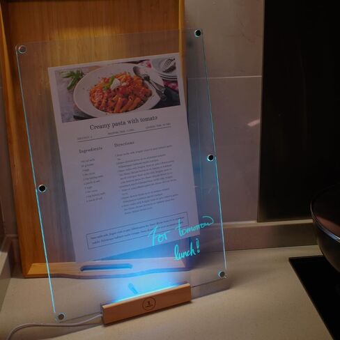 تقويم الممحاة الجافة الأكريليك المغناطيسي مع ضوء LED للمكتب والثلاجة، حامل الوصفات مع 🅻🅴🅳 🅻🅸🅶🅷🆃، 3 لوحات مسح جافة، قلم مسح جاف ملون، لوحة تخطيط متعددة الأغراض in Kuwait