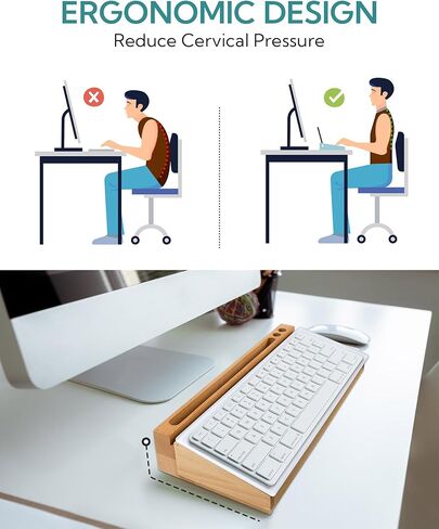 Desk Whiteboard, Glass Desktop Dry Erase Board with Wooden Storage Box, Computer Keyboard Stand with Drawer for Home Office Accessories Supplies Organizer, 2 Markers with Eraser Included in Kuwait