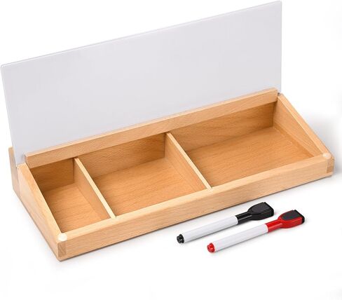 Desk Whiteboard, Glass Desktop Dry Erase Board with Wooden Storage Box, Computer Keyboard Stand with Drawer for Home Office Accessories Supplies Organizer, 2 Markers with Eraser Included in Kuwait
