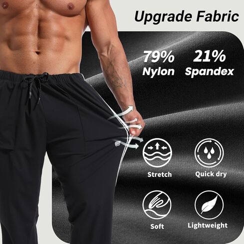 بنطال رياضي للركض للرجال - بنطال رياضي خفيف الوزن وسريع الجفاف مع جيوب، بنطال كاجوال للتمرين in Kuwait