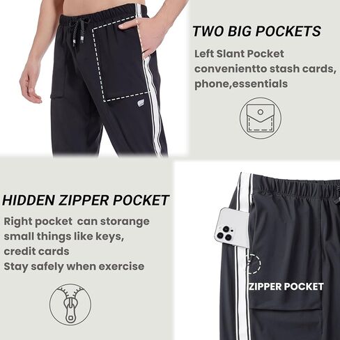 بنطال رياضي للركض للرجال - بنطال رياضي خفيف الوزن وسريع الجفاف مع جيوب، بنطال كاجوال للتمرين in Kuwait