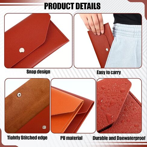 6 Pcs Money Cash Envelopes Bag Reusable Cash Envelope Wallet PU Leather Envelope Waterproof Budget Money Pouch Binder Organizer for Wedding Birthday Graduation Holiday Festival (Retro Color) in Saudi Arabia