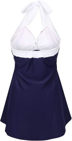 HDE Women's One Piece Swimdress Plus Size Tummy Control Boy Short Retro Swimsuit in Saudi Arabia