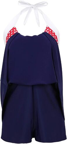 HDE Women's One Piece Swimdress Plus Size Tummy Control Boy Short Retro Swimsuit in Saudi Arabia