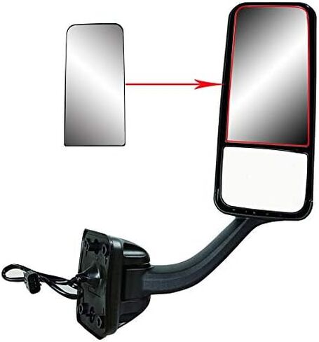 Replacement Main Upper Big Door Mirror Glasses come with Heated and Plate for Freightliner Cascadia 2008-2016 in Saudi Arabia