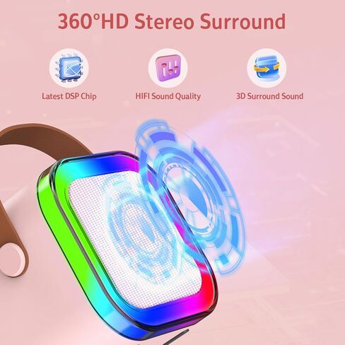 آلة كاريوكي مع 2 ميكروفونات لاسلكية، آلة كاريوكي صغيرة محمولة بلوتوث، مكبر صوت كاريوكي مع أضواء LED، ميكروفون للأطفال ألعاب هدايا عيد ميلاد للفتيات 3-12 سنة in Kuwait