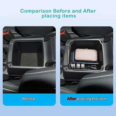 EDBETOS Center Console Organizer Compatible with 2022-2024 VW Taos and for 2018-2023 2024 Tiguan Accessories S/SE/SEL/SE R-Line/SEL R-Line Insert Tray Secondary Storage Armrest Box ABS Material, Black in Saudi Arabia