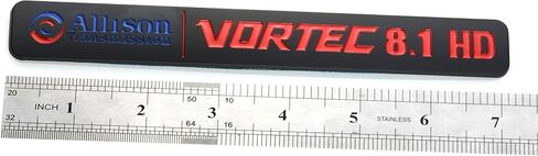 2 Pack Allison Transmission 8.1 Hd 8.1L Vortec Emblem Sticke decals Badges Replacement for 2500Hd 3500Hd Gmc Silverado Sierra Truck (Black/Red) in Kuwait