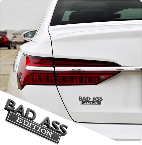 UGSHY Pack-1 3D Fender Badge Decal Car Sticker, Car Bad Ass Edition Emblem, Auto Accessories for Tailgate Front Grille Hood Trunk, Fit for SUV, Truck, Car (Black & Red) in Saudi Arabia