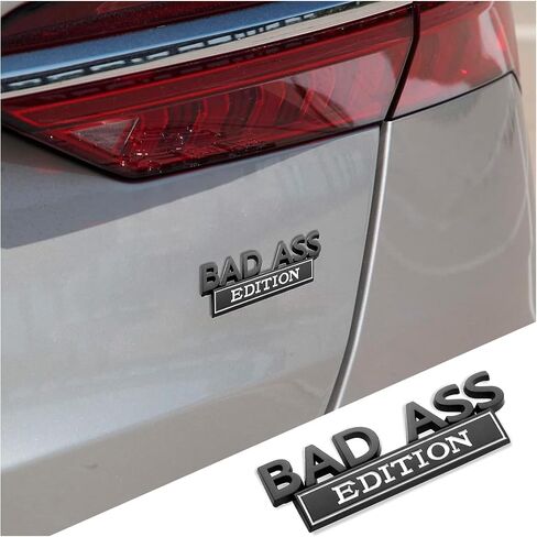 UGSHY Pack-1 3D Fender Badge Decal Car Sticker, Car Bad Ass Edition Emblem, Auto Accessories for Tailgate Front Grille Hood Trunk, Fit for SUV, Truck, Car (Black & Red) in Saudi Arabia