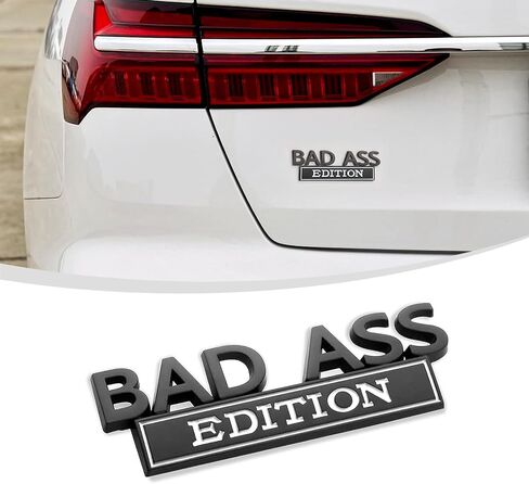 UGSHY Pack-1 3D Fender Badge Decal Car Sticker, Car Bad Ass Edition Emblem, Auto Accessories for Tailgate Front Grille Hood Trunk, Fit for SUV, Truck, Car (Black & Red) in Saudi Arabia