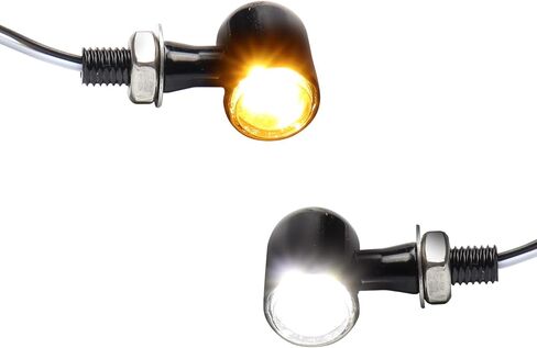 إشارات الانعطاف LED العالمية للدراجات النارية باللون الكهرماني الأمامي، مصابيح تشغيل بيضاء صغيرة Switckback لدراجة Harley Scooter ATV UTV Honda Kawasaki سوزوكي Triumph Yamaha-2PCS in Kuwait