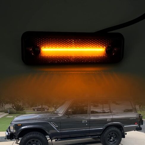 NSLUMO Led Side Marker Lights Replacement for 1981-1990 Land Cruiser 79-83 To'yota Pickup Trucks Amber Led Front Fender Side Marker Turn Signal Light Kit LH RH Smoked Lens OEM 8174014110 in Saudi Arabia
