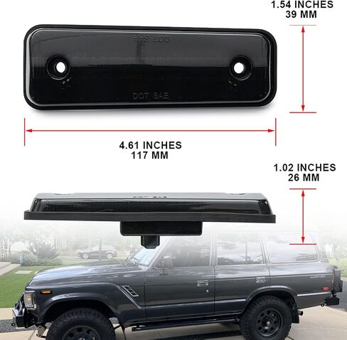 NSLUMO Led Side Marker Lights Replacement for 1981-1990 Land Cruiser 79-83 To'yota Pickup Trucks Amber Led Front Fender Side Marker Turn Signal Light Kit LH RH Smoked Lens OEM 8174014110 in Saudi Arabia