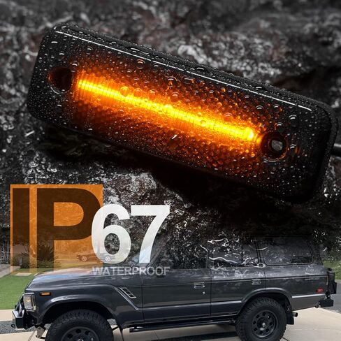 NSLUMO Led Side Marker Lights Replacement for 1981-1990 Land Cruiser 79-83 To'yota Pickup Trucks Amber Led Front Fender Side Marker Turn Signal Light Kit LH RH Smoked Lens OEM 8174014110 in Saudi Arabia