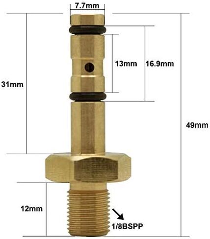 1/8 BSPP PCP كرات الطلاء ملء التحقيق استبدال محول تركيبات أداة الهواء النحاس in Kuwait