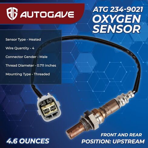 مستشعر الأكسجين ATG-9021 من Autogave - مستشعر O2 لنسبة الهواء إلى الوقود متوافق مع Lexus ES300 3.0L 2000-2001 Upstream & Toyota Avalon، Camry، Sienna، Solara- موصل ذكر، 4 أسلاك in Saudi Arabia