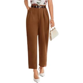 Floerns Women's Elegant Dress Pants Tapered High Waisted Straight Leg Suit Trousers in Kuwait