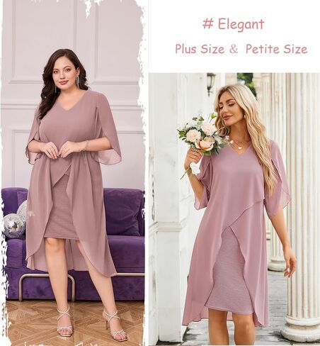 Hanna Nikole Women's Plus Size Mesh Cape Overlay Bodycon Knee Length Pencil Dress for Wedding Guest Peacock Blue 2X in Kuwait