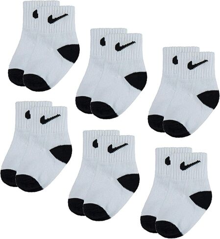 Nike Kids' Little Ankle Socks (6 Pairs), Pink Pow/White/Black, 4/5 in Kuwait