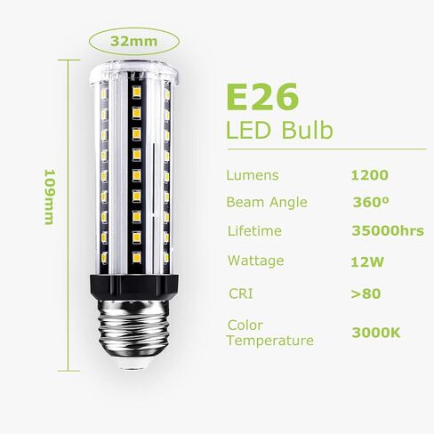 LED Corn Light Bulb 150W Equivalent 2000 Lumen 6500K Cool Daylight White 20W E26/E27 Base Non-dimmable Ceiling Fan Corn Lighting for Home Garage Warehouse Indoor LED Corn Bulbs Pack of 4 in Saudi Arabia
