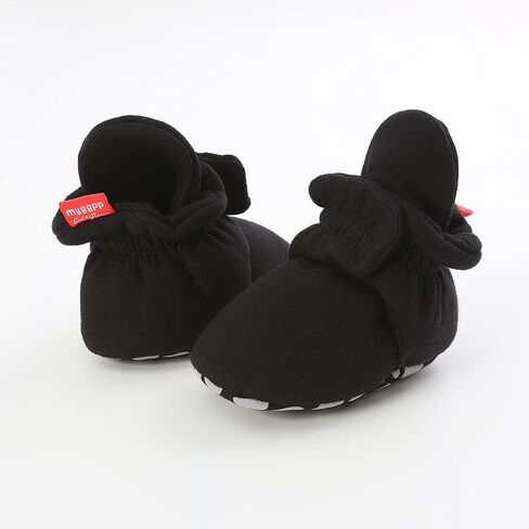 HsdsBebe Unisex Newborn Baby Cotton Booties Non-Slip Sole for Toddler Boys Girls Infant Winter Warm Fleece Cozy Socks Shoes(Z124 pink,1) in Saudi Arabia