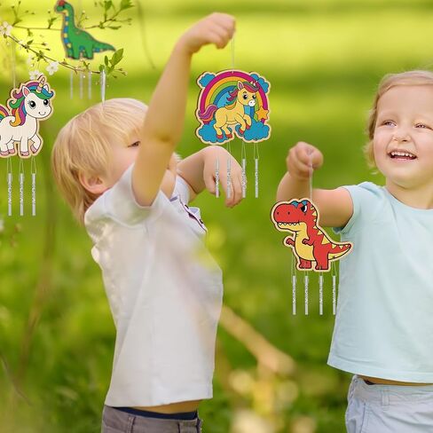 24 Sets Halloween Wind Chimes Craft for Kids Make Your Own Wooden Wind Chime DIY Coloring Hanging Wind Chime Wood Arts and Crafts for Halloween Party Favor Supplies Home Classroom Activities in Kuwait