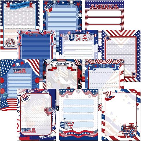 Lincia 36 Pack 4th of July Mini Notepads Bulk 3.94 x 2.95 Inch Patriotic Notebook Red White Blue Star Memo Pad Memorial Day Independence Day Party Favors for Kids School Student Teacher Supplies Gift in Saudi Arabia