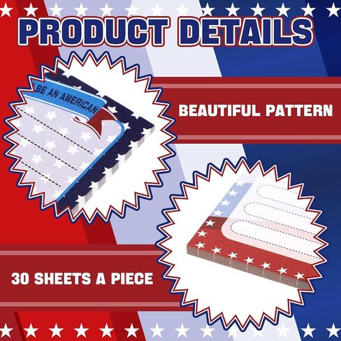 Lincia 36 Pack 4th of July Mini Notepads Bulk 3.94 x 2.95 Inch Patriotic Notebook Red White Blue Star Memo Pad Memorial Day Independence Day Party Favors for Kids School Student Teacher Supplies Gift in Saudi Arabia
