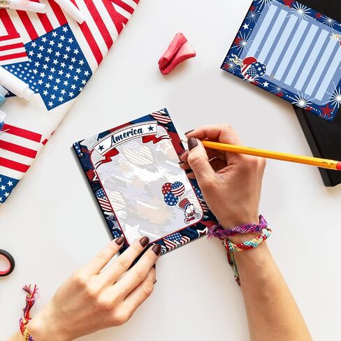 Lincia 36 Pack 4th of July Mini Notepads Bulk 3.94 x 2.95 Inch Patriotic Notebook Red White Blue Star Memo Pad Memorial Day Independence Day Party Favors for Kids School Student Teacher Supplies Gift in Saudi Arabia