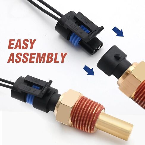 Lidscura Differential Oil Temperature Sensor 5055401 Connector Pigtail Plug Replacement for Peterbilt 379 Kenworth T600A T660 T800 1987-2007 Replaces #Q21-1002 505-5401 Q211002 in Kuwait