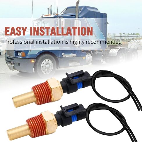 Lidscura Differential Oil Temperature Sensor 5055401 Connector Pigtail Plug Replacement for Peterbilt 379 Kenworth T600A T660 T800 1987-2007 Replaces #Q21-1002 505-5401 Q211002 in Kuwait