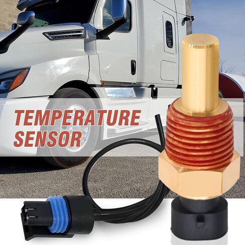 Lidscura Differential Oil Temperature Sensor 5055401 Connector Pigtail Plug Replacement for Peterbilt 379 Kenworth T600A T660 T800 1987-2007 Replaces #Q21-1002 505-5401 Q211002 in Kuwait