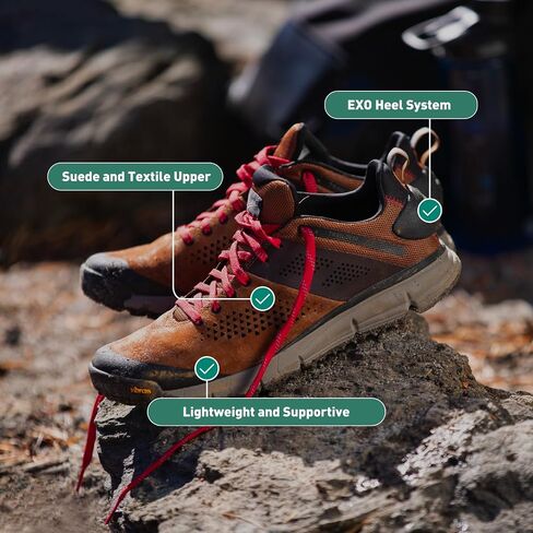 Danner Trail 2650 Hiking Shoes for Men - Durable Suede, Lightweight Textile with Breathable Mesh Lining, OrthoLite Footbed & Vibram Traction Outsole, Timberwolf/Bone Brown - 8.5 D in Saudi Arabia