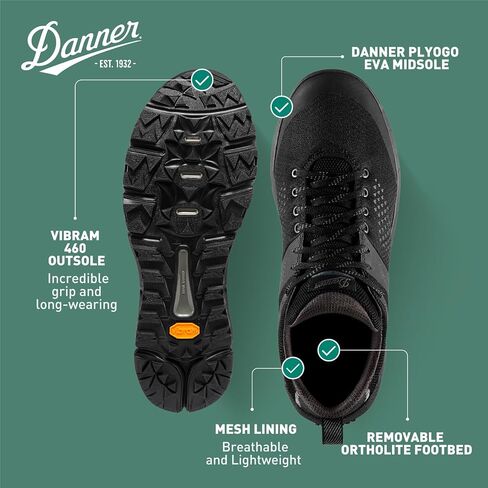 حذاء Danner Trail 2650 للمشي لمسافات طويلة للرجال - جلد سويدي متين، نسيج خفيف الوزن مع بطانة شبكية مسامية، وسادة قدم OrthoLite ونعل خارجي Vibram Trac، Timberwolf/Bone Brown - 8.5 D in Saudi Arabia