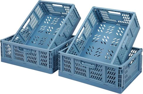 Phyllia 4 PC Baskets Plastic for Shelf Home Kitchen Storage Bin Organizer, Stackable Container Crate for Bedroom Bathroom Office Clothes Beauty(White, 13.3x10.2x5.1) in Saudi Arabia