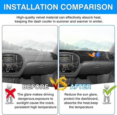 Autorder Dashboard Cover Mat Fit for 2023 2024 2025 Toyota Crown Accessories Dash Cover Flannel Dash Mat Sunshade Glare UV Rays Protector in Kuwait