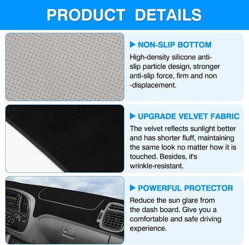 Autorder Dashboard Cover Mat Fit for 2023 2024 2025 Toyota Crown Accessories Dash Cover Flannel Dash Mat Sunshade Glare UV Rays Protector in Kuwait