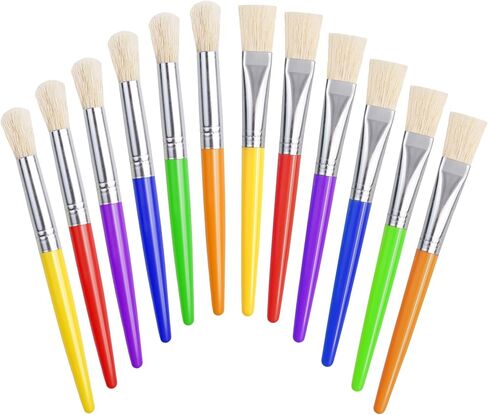 36 Pcs Joyooss Paint Brushes for Kids, Round/Flat Kids Paint Brushes Toddler Paint Brushes Paintbrushes Kids, Kid Paint Brushes Paint Brushes Kids for Paint Brushes for Toddlers 1-3 Art Paint Brushes in Saudi Arabia