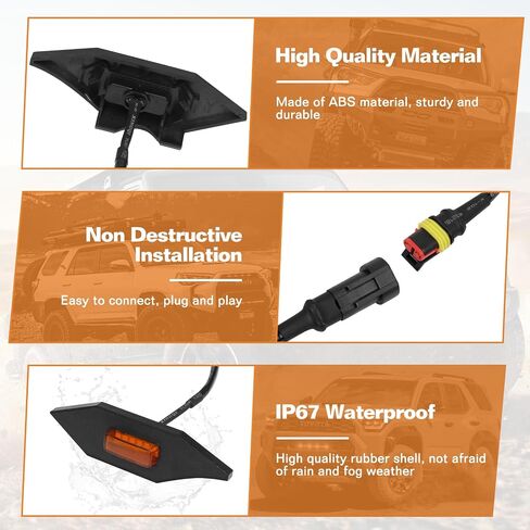 4PCS LED Grill Light with Fuse Adaptor & Wire Harness for Toyota Tacoma 2016-2019 TRD PRO OEM Front Bumper，Amber Yellow Raptor Grille Light Kit(Not Fit Tacoma Off Road & Sport) in Saudi Arabia