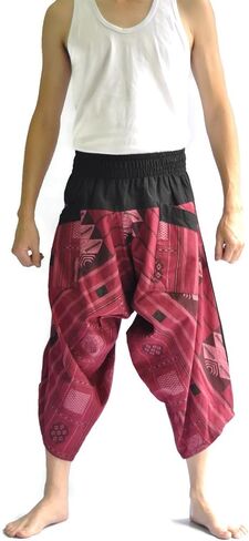 Men's Samurai Pants One Size Black and White Graphic Design in Saudi Arabia