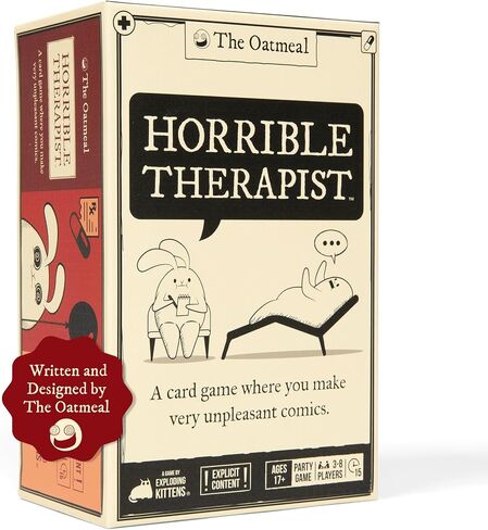 Exploding Kittens Horrible Therapist: إصدار إضافي مروع - لعبة بطاقات حيث تقوم بعمل رسوم كاريكاتورية غير سارة للغاية - لعبة بطاقات للبالغين من 3 إلى 8 لاعبين، للأعمار من 17 عامًا فما فوق - ألعاب الحفلات وليلة الألعاب العائلية in Kuwait
