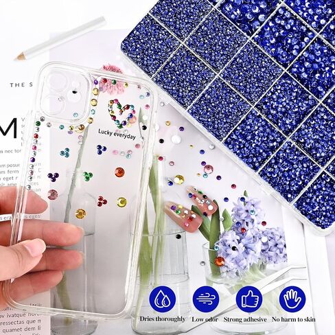 NACHLYNN 35700 Pcs Resin Rhinestones Kits 12 Colors Flatback Round Jelly Rhinestones with Tweezers Glue Pen 3 mm Bedazzling Non Hotfix Crystal Gems for Nail DIY Crafts Face Tumblers Mugs Clothing in Saudi Arabia