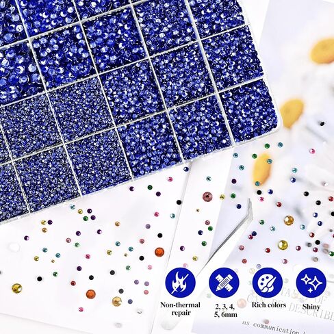 NACHLYNN 35700 Pcs Resin Rhinestones Kits 12 Colors Flatback Round Jelly Rhinestones with Tweezers Glue Pen 3 mm Bedazzling Non Hotfix Crystal Gems for Nail DIY Crafts Face Tumblers Mugs Clothing in Saudi Arabia