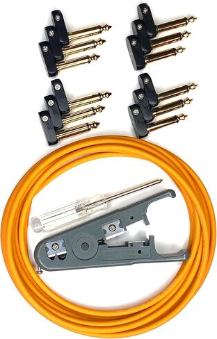 Kurrent Electric Solderless Guitar Pedal Cable Kit 6 Pack for Pedalboard Right Angle Low Profile Connectors for Custom Pedalboard in Saudi Arabia