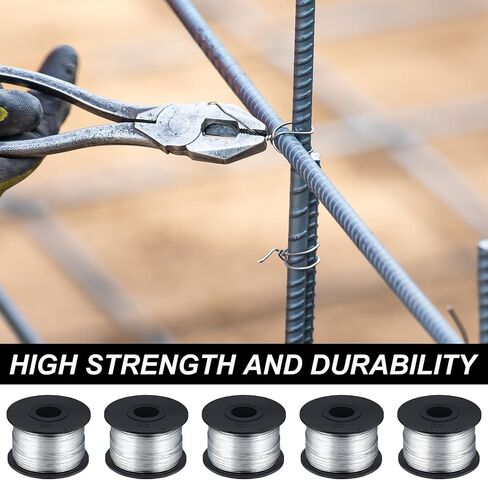 10 Rolls Rebar Tie Wire Coil 1/32 0.8 mm Tying Wire Rebar Tie Tool, 360 ft Rebar Tie Gun Wire for Automatic Rebar Tie Wire Twister, 3600 ft Totally in Saudi Arabia