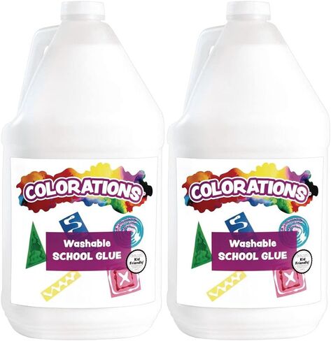 Colorations Washable Clear Glue, 2 gallons, Dries Clear, Gluing, Crafts, School Supplies, Office, Home, Classroom, Projects, Washable School Glue, Non Toxic Glue in Saudi Arabia
