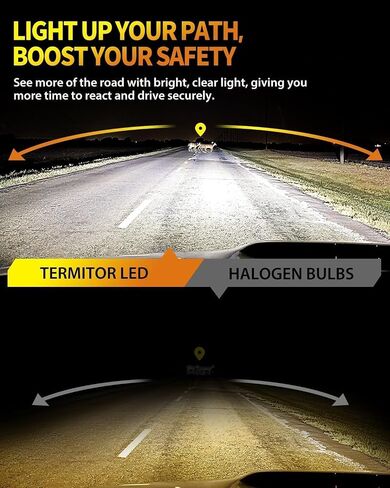Brightest Upgraded H11/H9/H8 Bulbs, 40000LM 10X Brightner, 1:1 Halogen Size, 10-Year Extended Lifespan, 6500K Cool White, Canbus Ready, Plug and Play, Pack of 2 in Kuwait