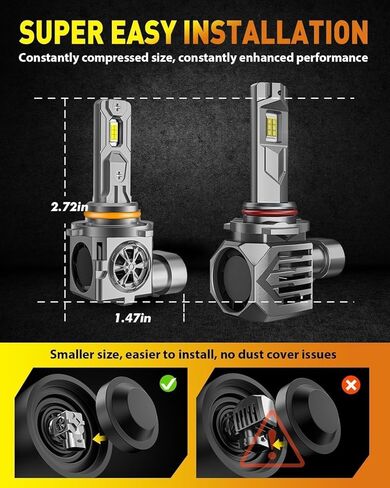 Brightest Upgraded H11/H9/H8 Bulbs, 40000LM 10X Brightner, 1:1 Halogen Size, 10-Year Extended Lifespan, 6500K Cool White, Canbus Ready, Plug and Play, Pack of 2 in Kuwait
