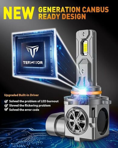 Brightest Upgraded H11/H9/H8 Bulbs, 40000LM 10X Brightner, 1:1 Halogen Size, 10-Year Extended Lifespan, 6500K Cool White, Canbus Ready, Plug and Play, Pack of 2 in Kuwait